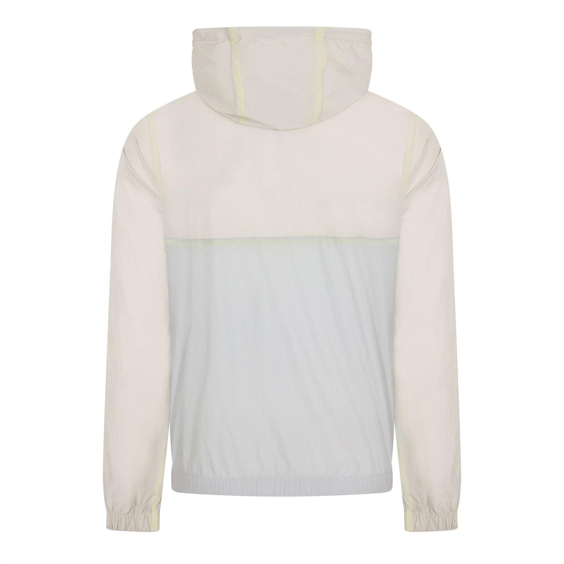 Grey-Lime-Light Blue - Back - Lacoste Mens Anorak Colour Block Blouson Jacket