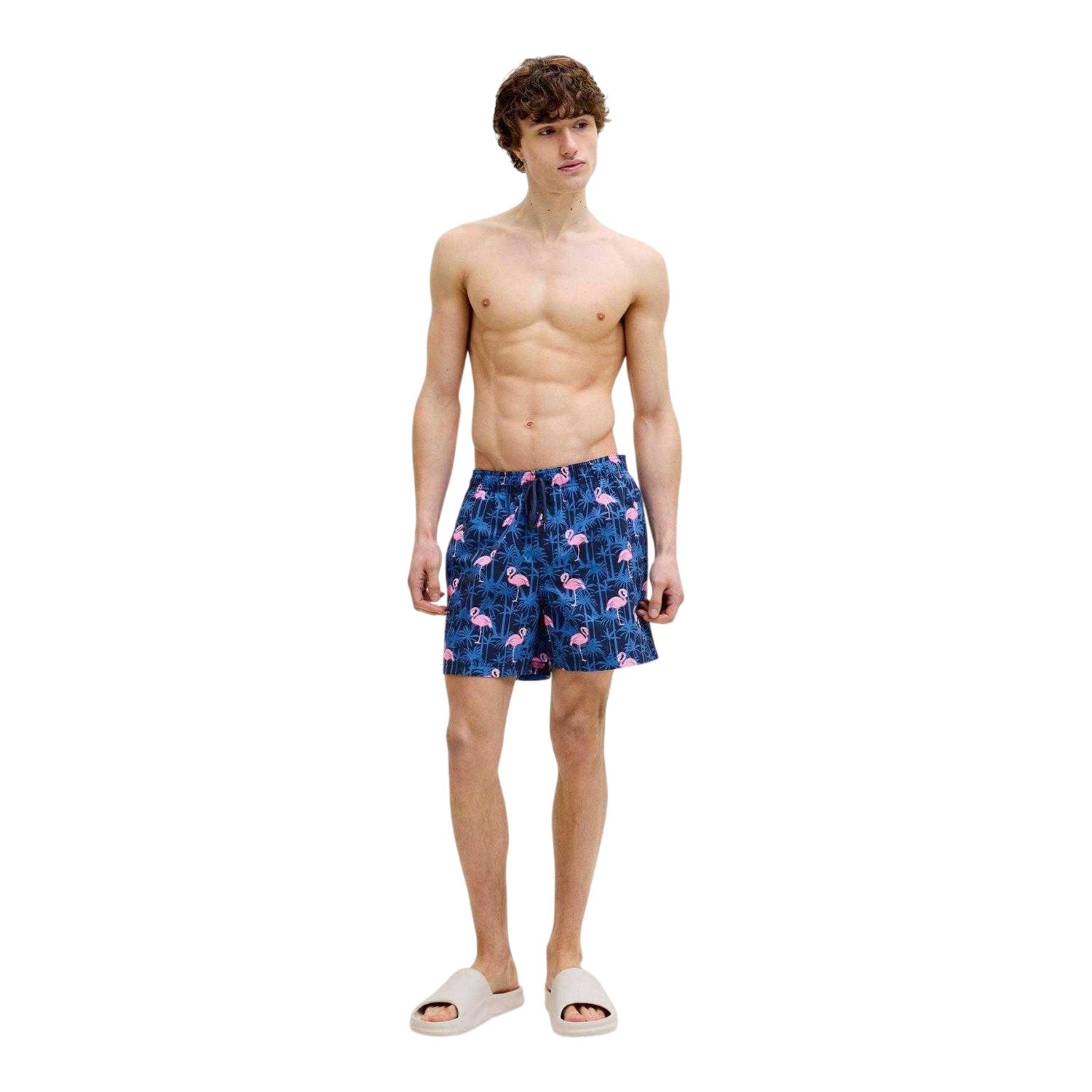 Navy Blazer - Side - Jack And Jones Mens Flamingo Swim Shorts