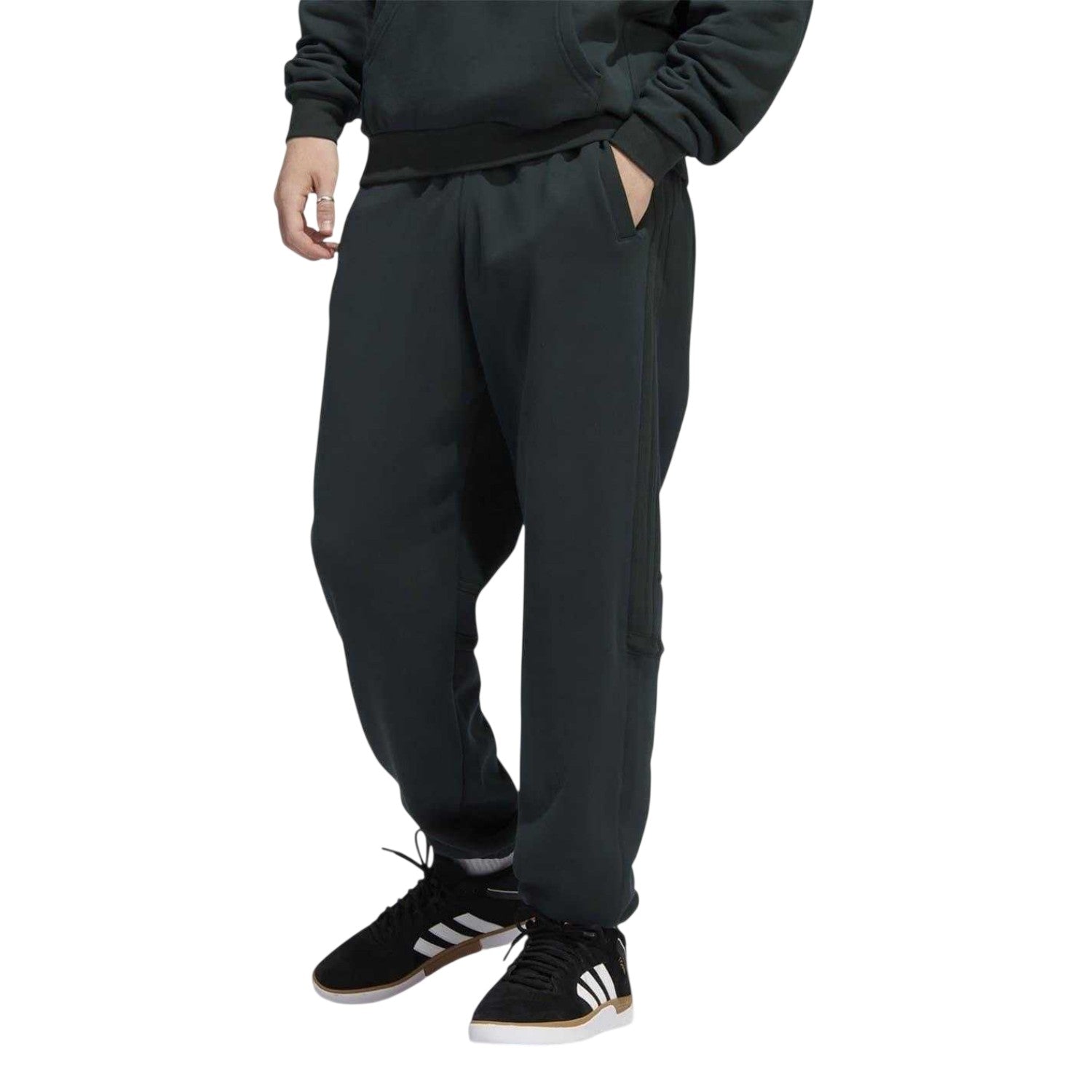 Green - Side - Adidas Mens Logo Skateboarding Joggers