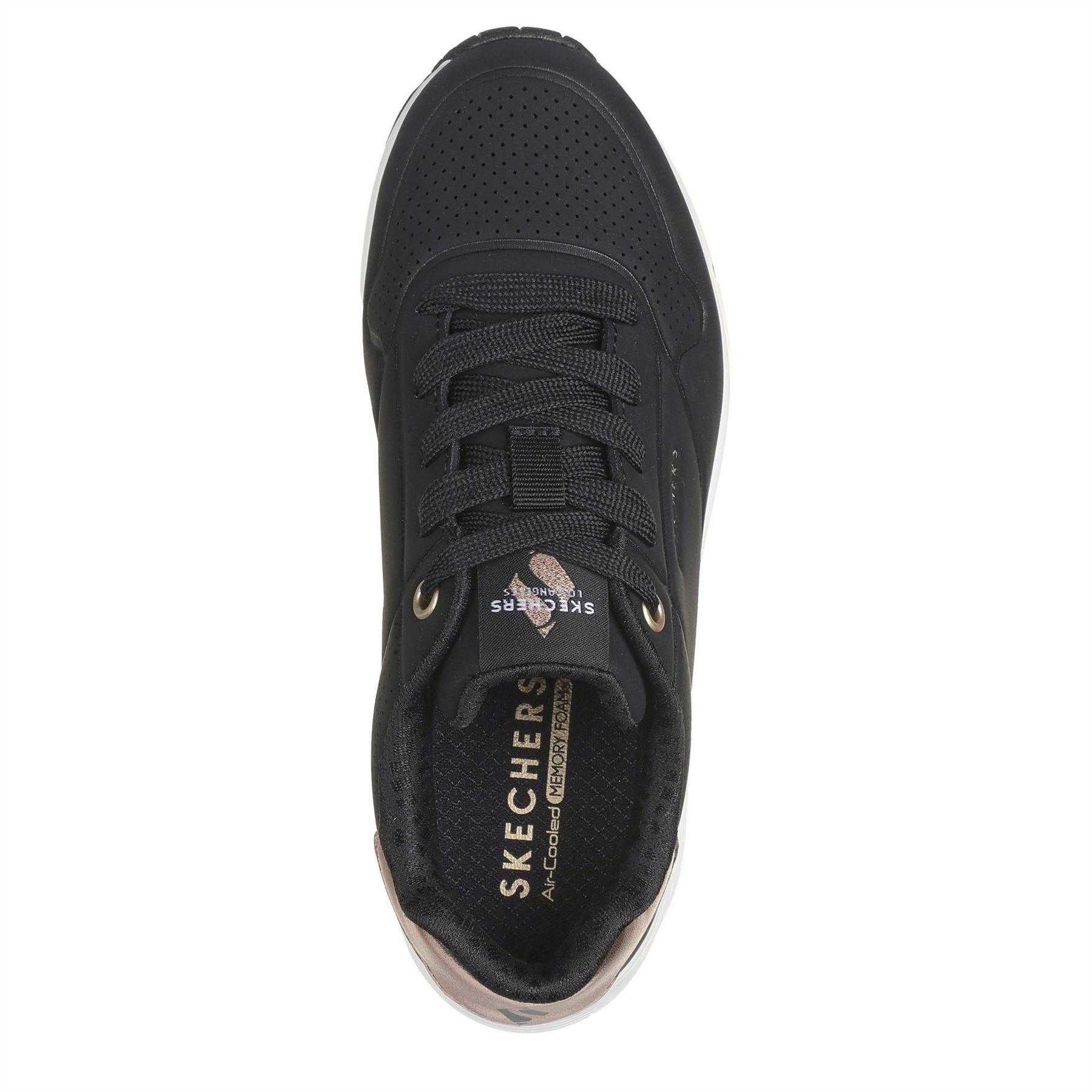 Black - Side - Skechers Childrens-Kids Stand On Air Trainers