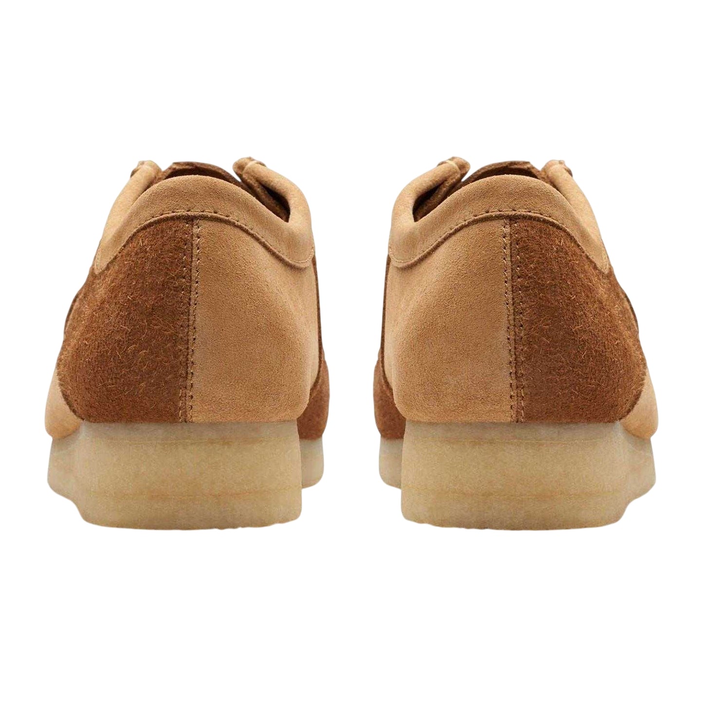 Tan - Back - Clarks Originals Mens Wallabee Suede Boat Shoes