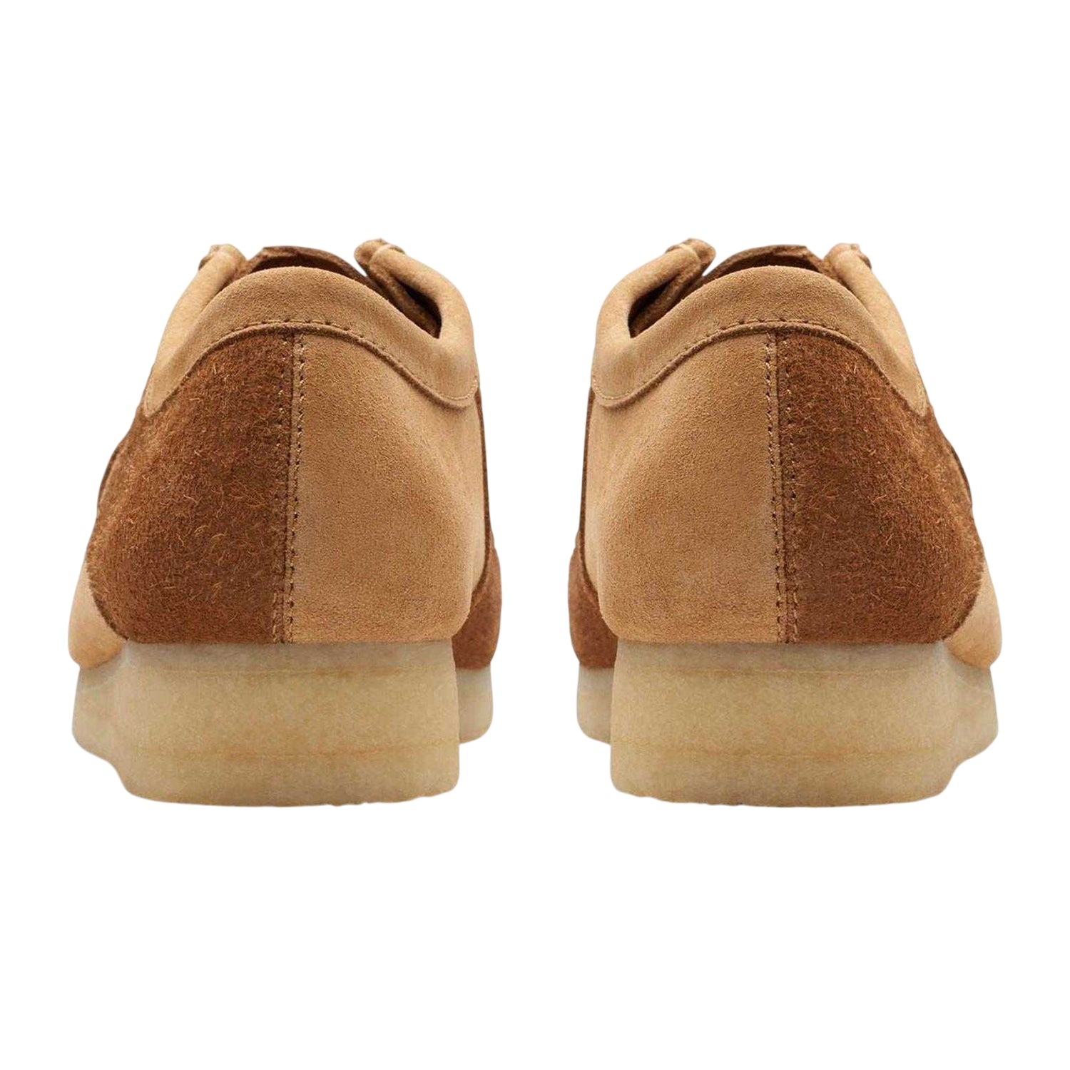 Tan - Back - Clarks Originals Mens Wallabee Suede Boat Shoes