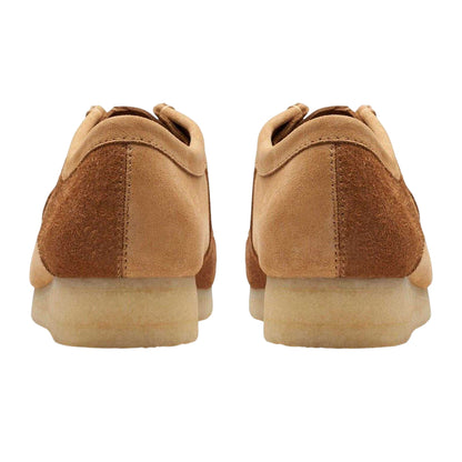 Tan - Back - Clarks Originals Mens Wallabee Suede Boat Shoes