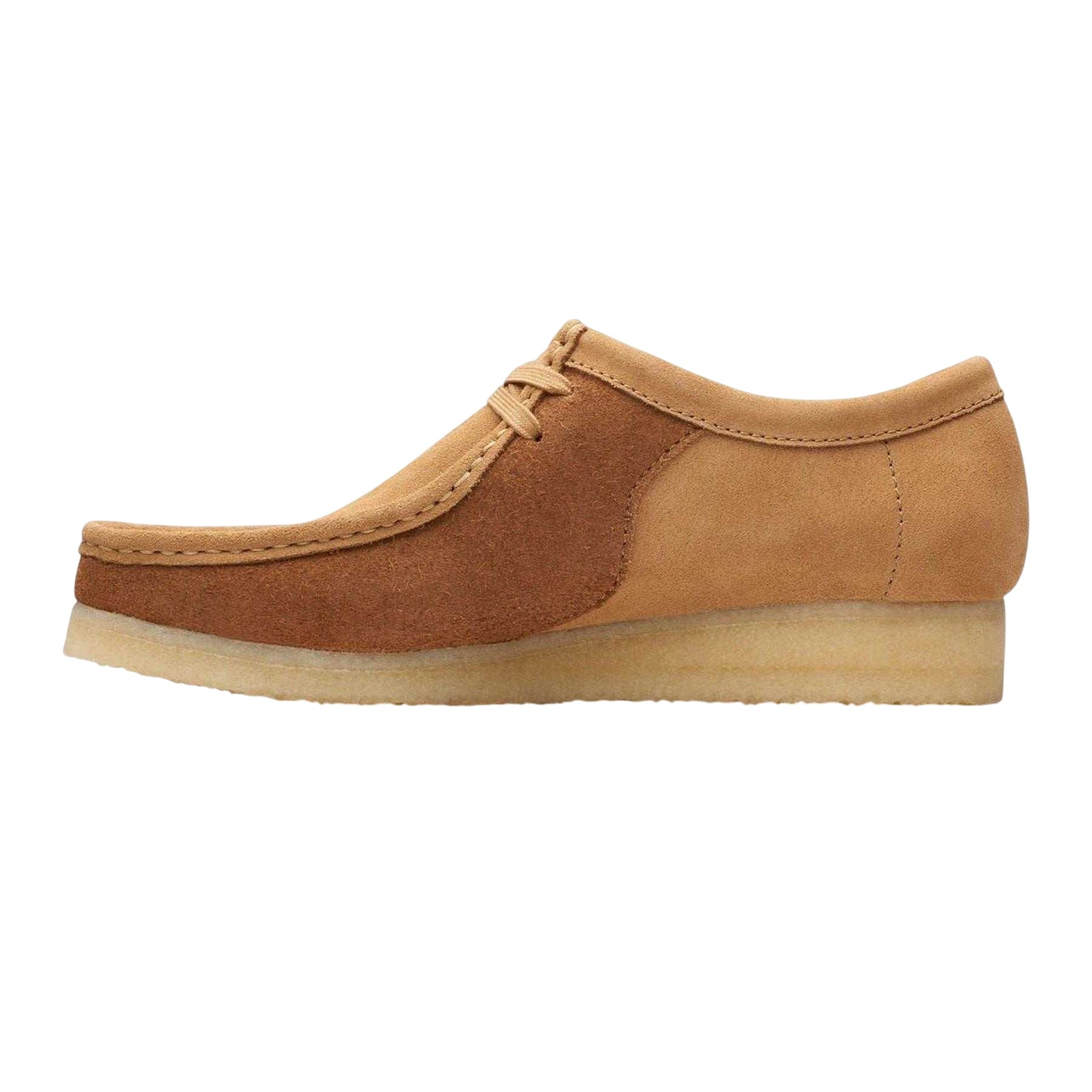 Tan - Side - Clarks Originals Mens Wallabee Suede Boat Shoes