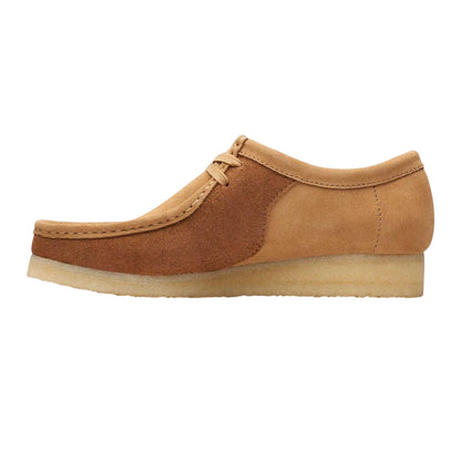 Tan - Side - Clarks Originals Mens Wallabee Suede Boat Shoes