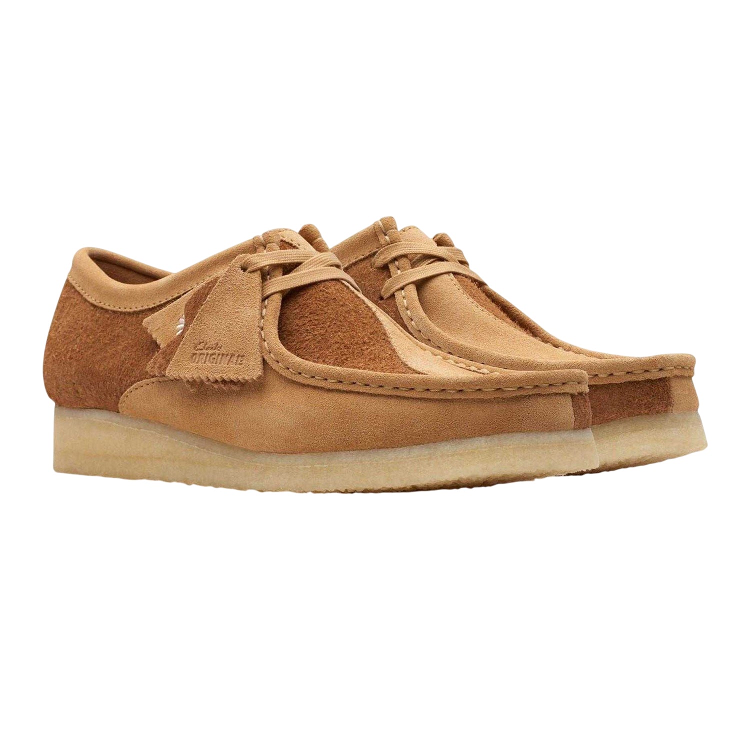 Tan - Pack Shot - Clarks Originals Mens Wallabee Suede Boat Shoes