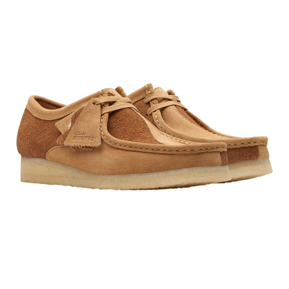 Tan - Pack Shot - Clarks Originals Mens Wallabee Suede Boat Shoes