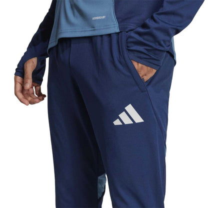 Blue - Side - Arsenal Mens 25-26 Adidas Tapered Tracksuit Bottoms