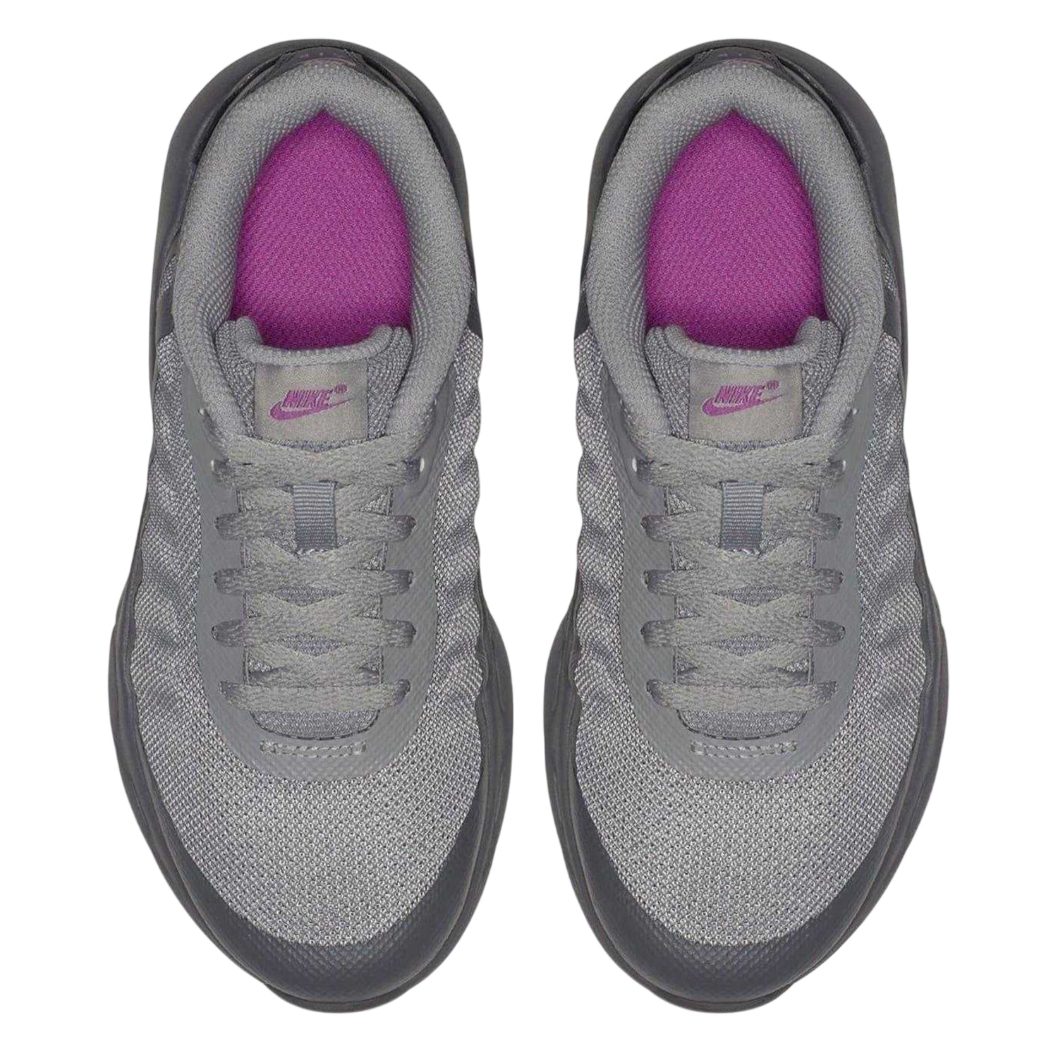 Grey-Pink - Side - Nike Girls Air Max Invigor Print Trainers