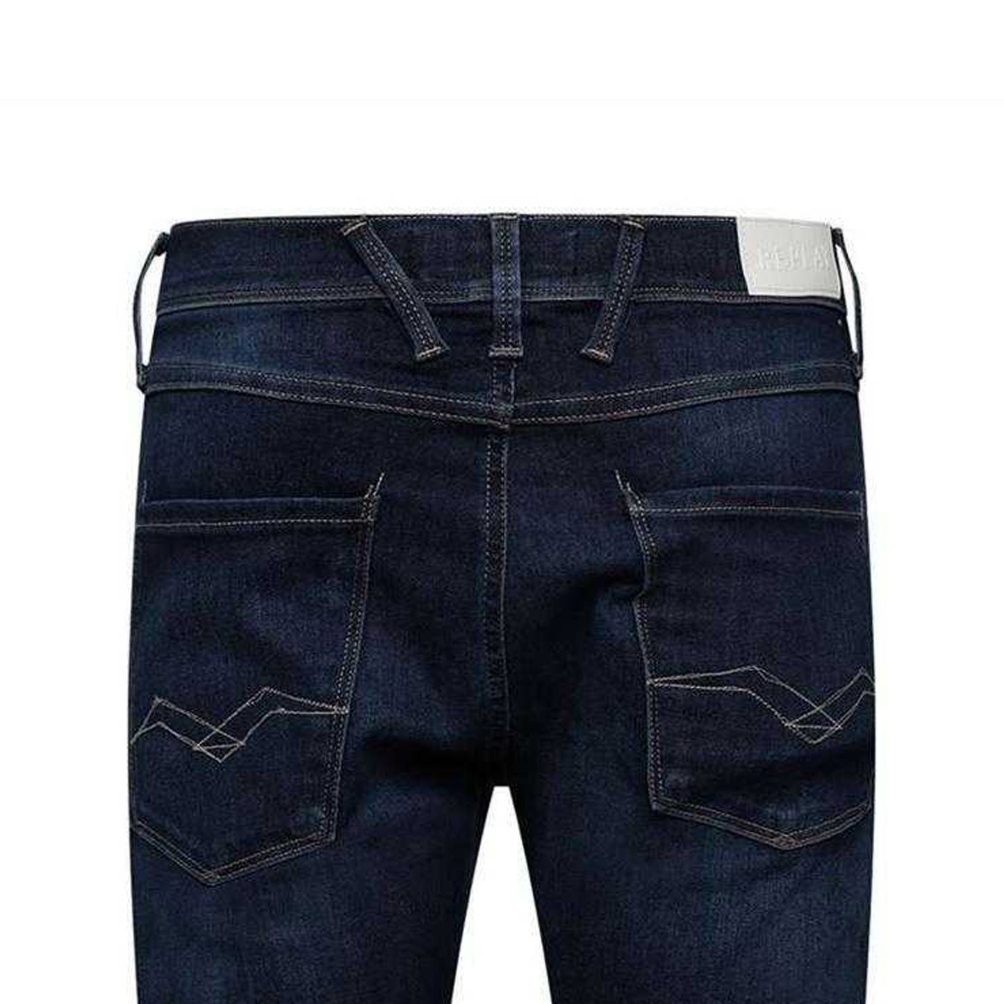Blue - Side - Replay Mens Anbass Slim Jeans