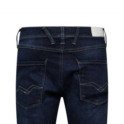 Blue - Side - Replay Mens Anbass Slim Jeans
