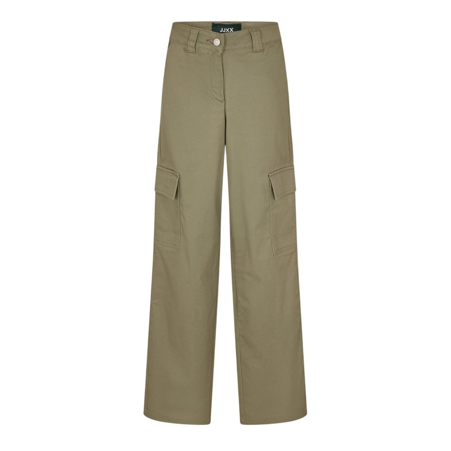Dusty Olive - Front - JJXX Womens-Ladies Straight Cargo Trousers
