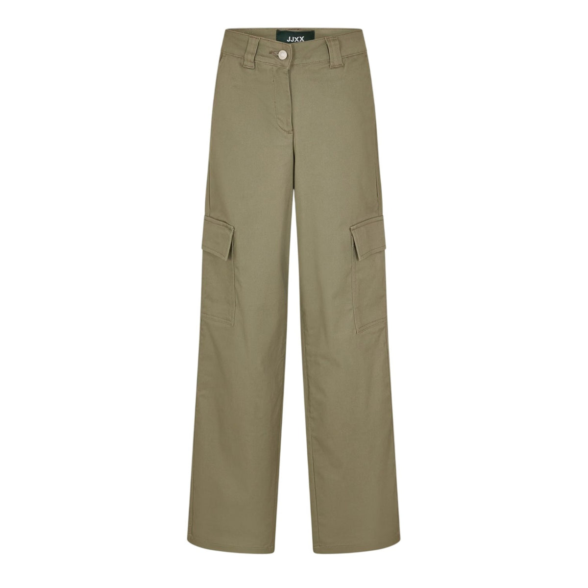 Dusty Olive - Front - JJXX Womens-Ladies Straight Cargo Trousers