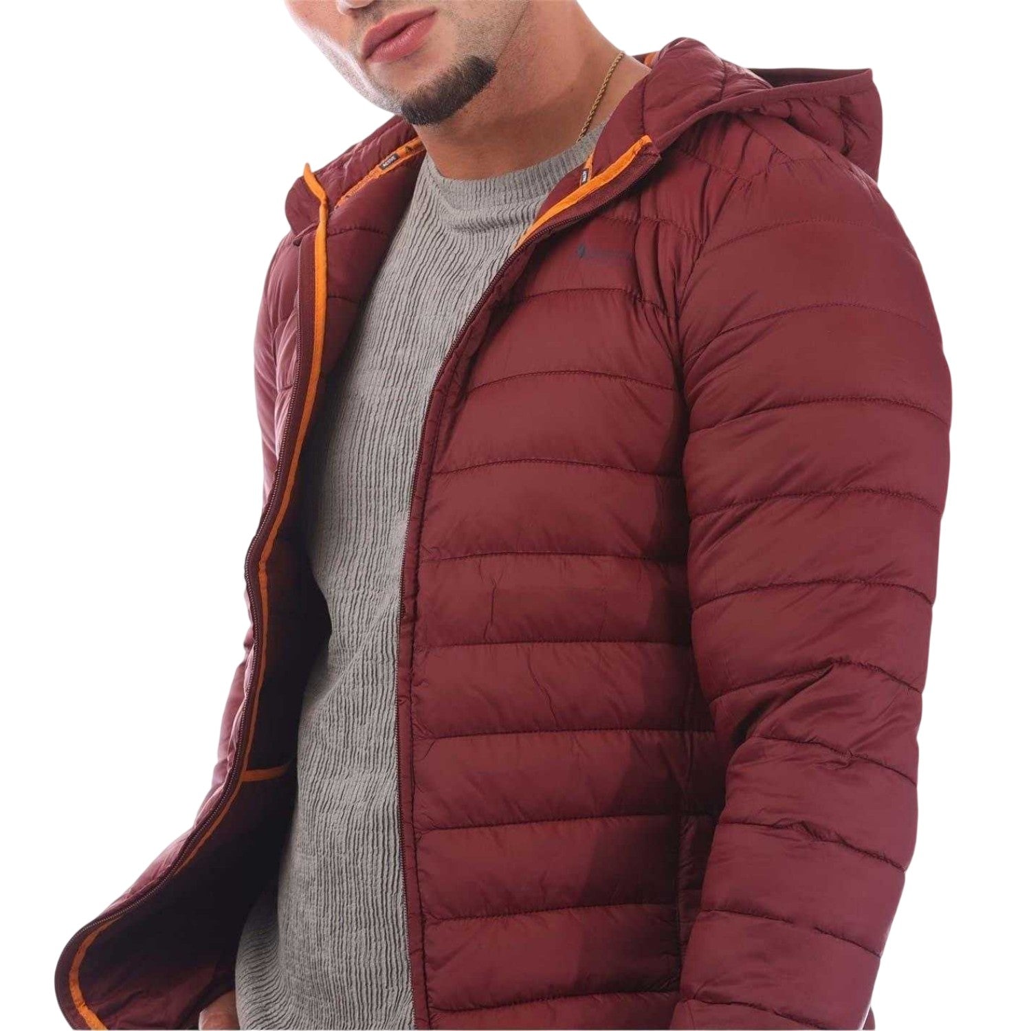 Bordeaux - Side - Aquascutum Mens Logo Puffer Jacket
