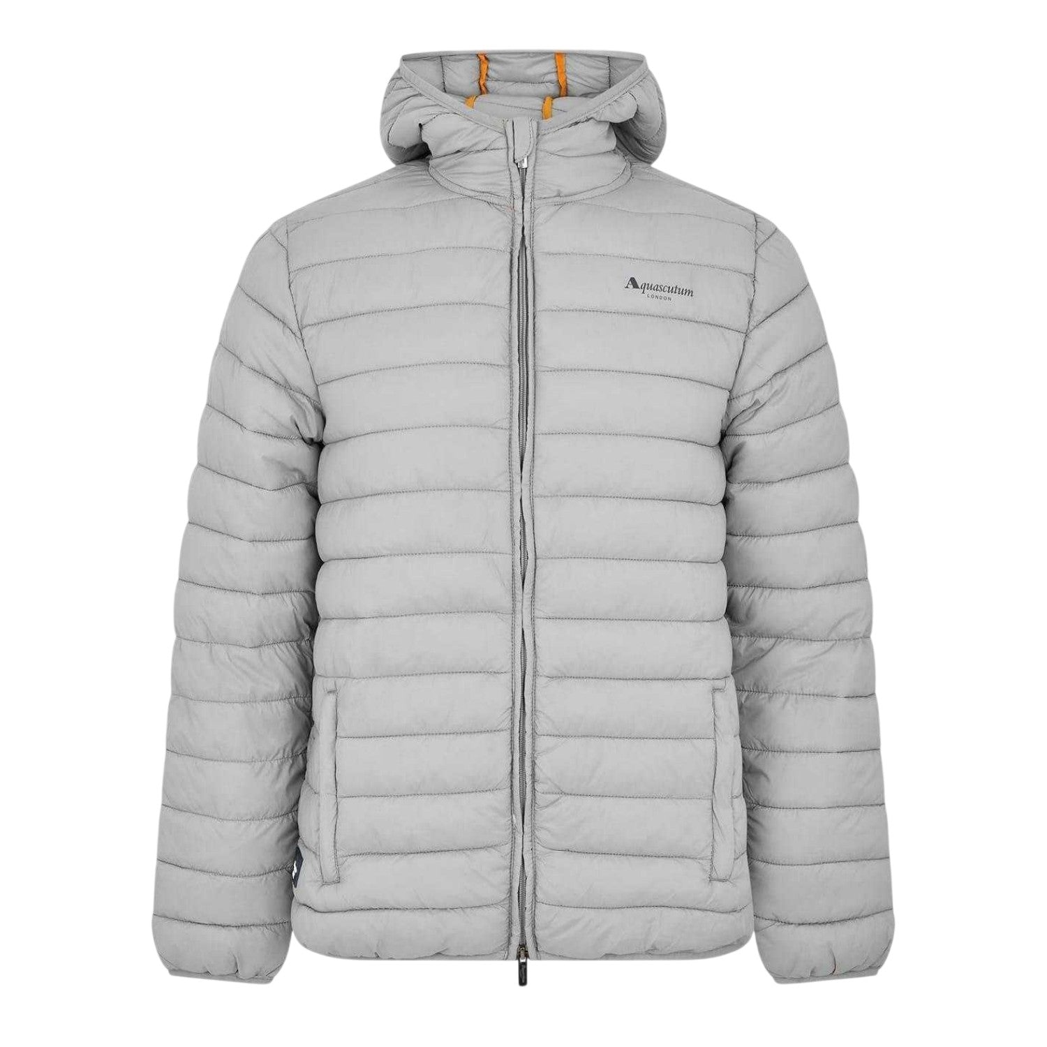 Grey - Front - Aquascutum Mens Logo Puffer Jacket