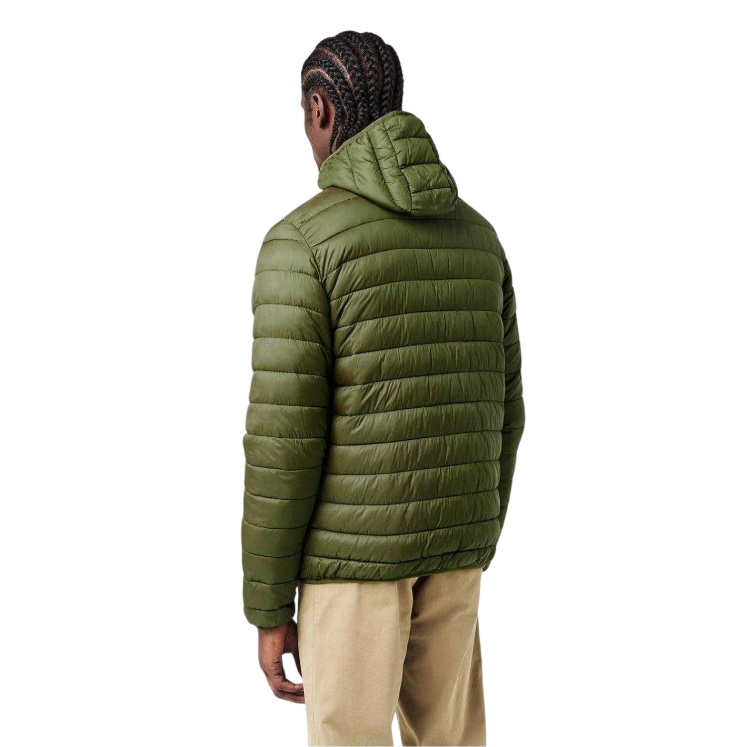 Army Green - Pack Shot - Aquascutum Mens Logo Puffer Jacket