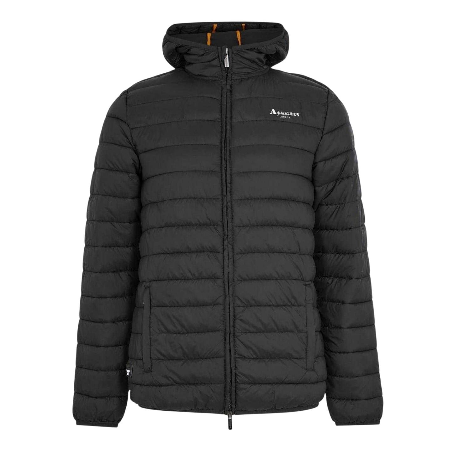 Black - Front - Aquascutum Mens Logo Puffer Jacket