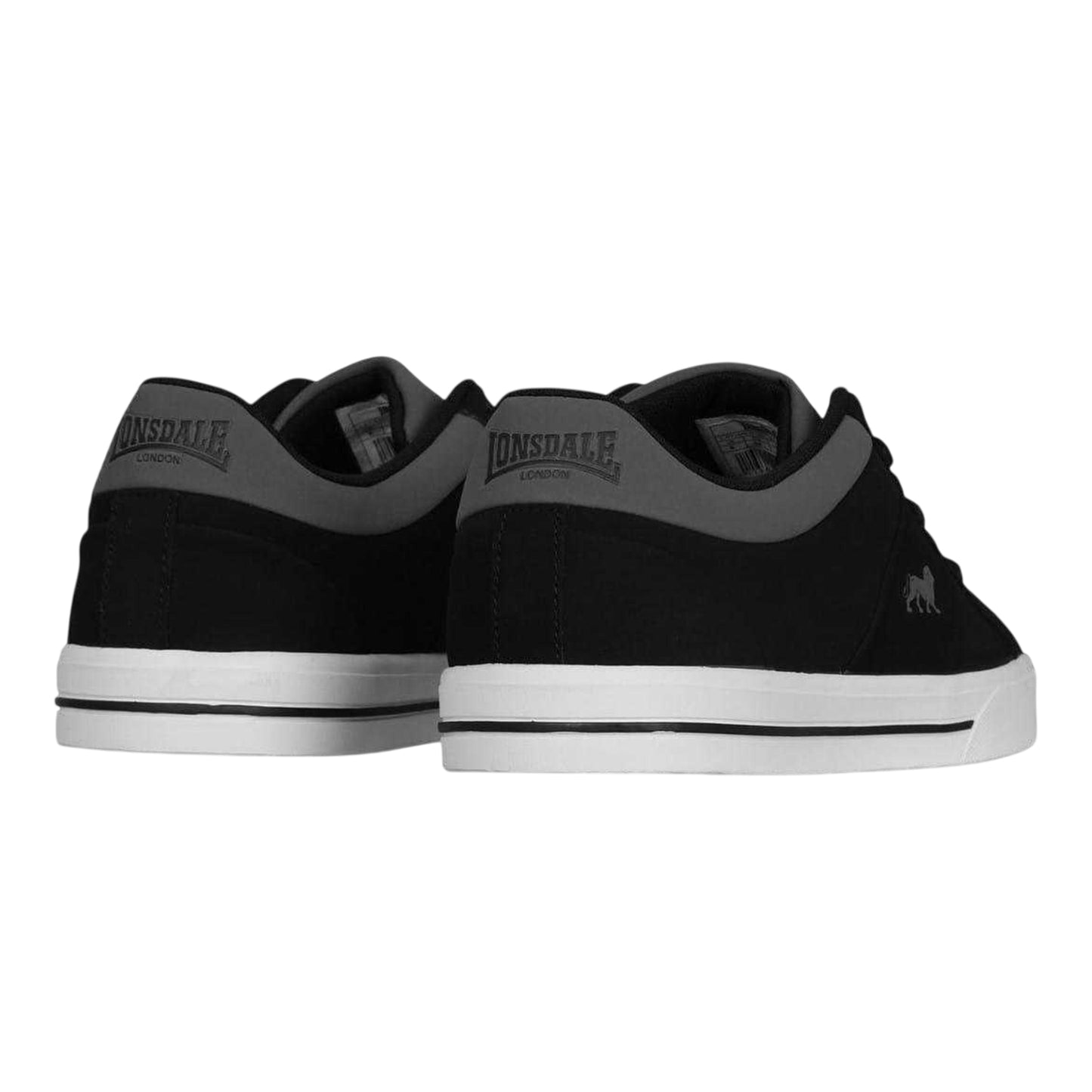 Black - Back - Lonsdale Mens Latimer Leather Trainers