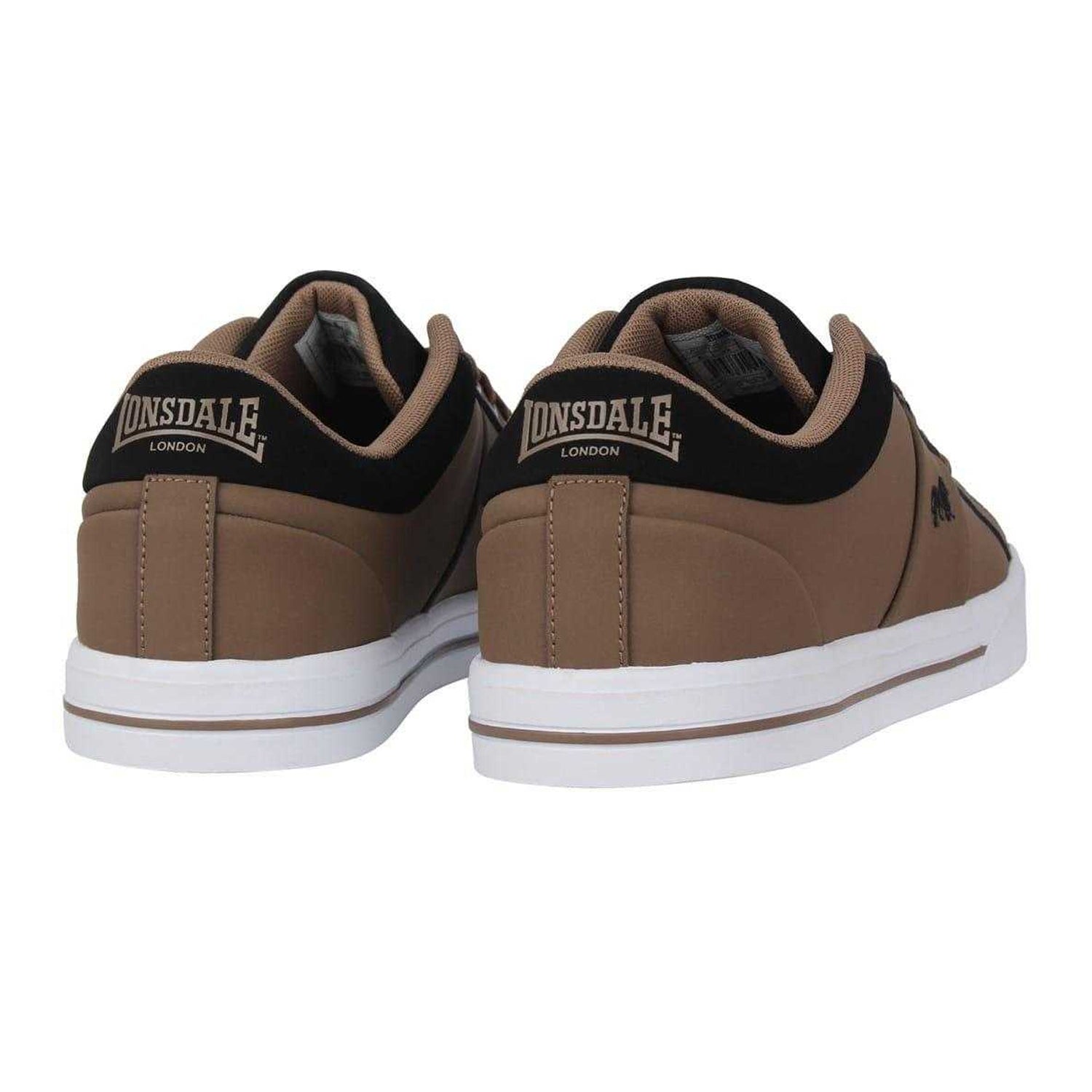 Brown - Back - Lonsdale Mens Latimer Leather Trainers