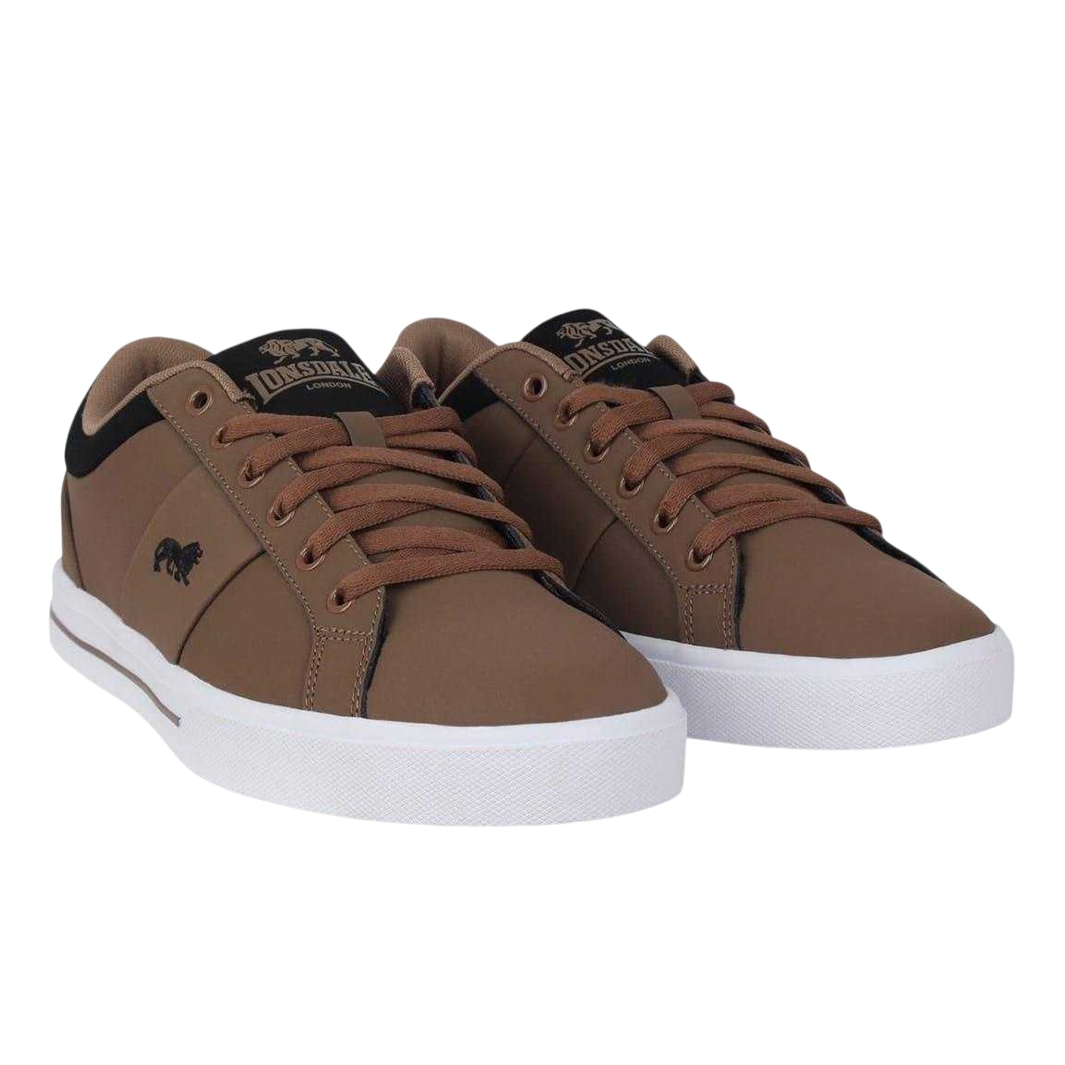 Brown - Pack Shot - Lonsdale Mens Latimer Leather Trainers
