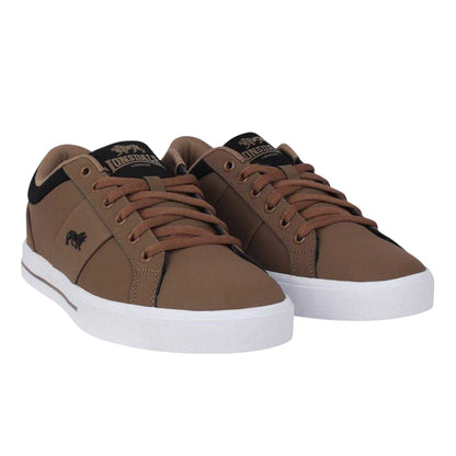 Brown - Pack Shot - Lonsdale Mens Latimer Leather Trainers