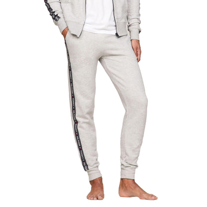 Grey - Side - Tommy Hilfiger Mens Tape Logo Lounge Jogging Bottoms