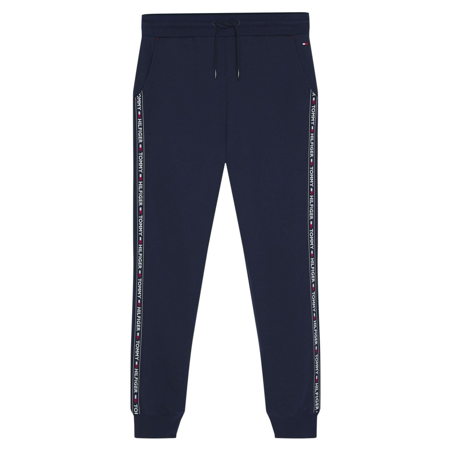 Navy - Lifestyle - Tommy Hilfiger Mens Tape Logo Lounge Jogging Bottoms