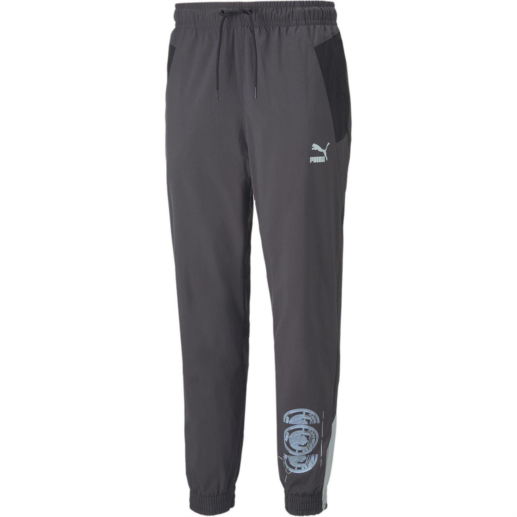 Asphalt - Front - Manchester City FC Mens Puma Slim Tracksuit Bottoms