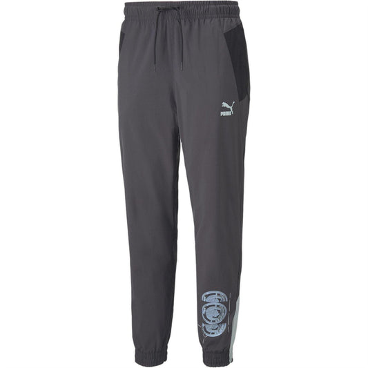 Asphalt - Front - Manchester City FC Mens Puma Slim Tracksuit Bottoms