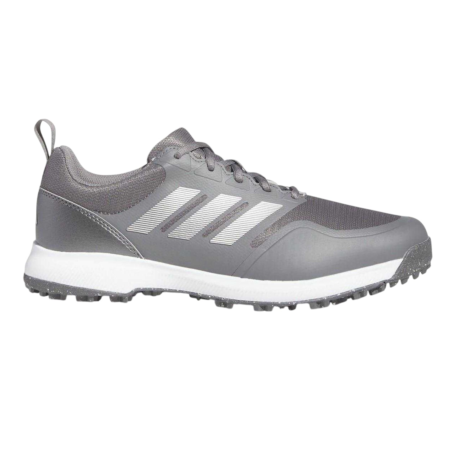 Grey - Front - Adidas Mens Tech 3 Stripes Spikeless Golf Shoes