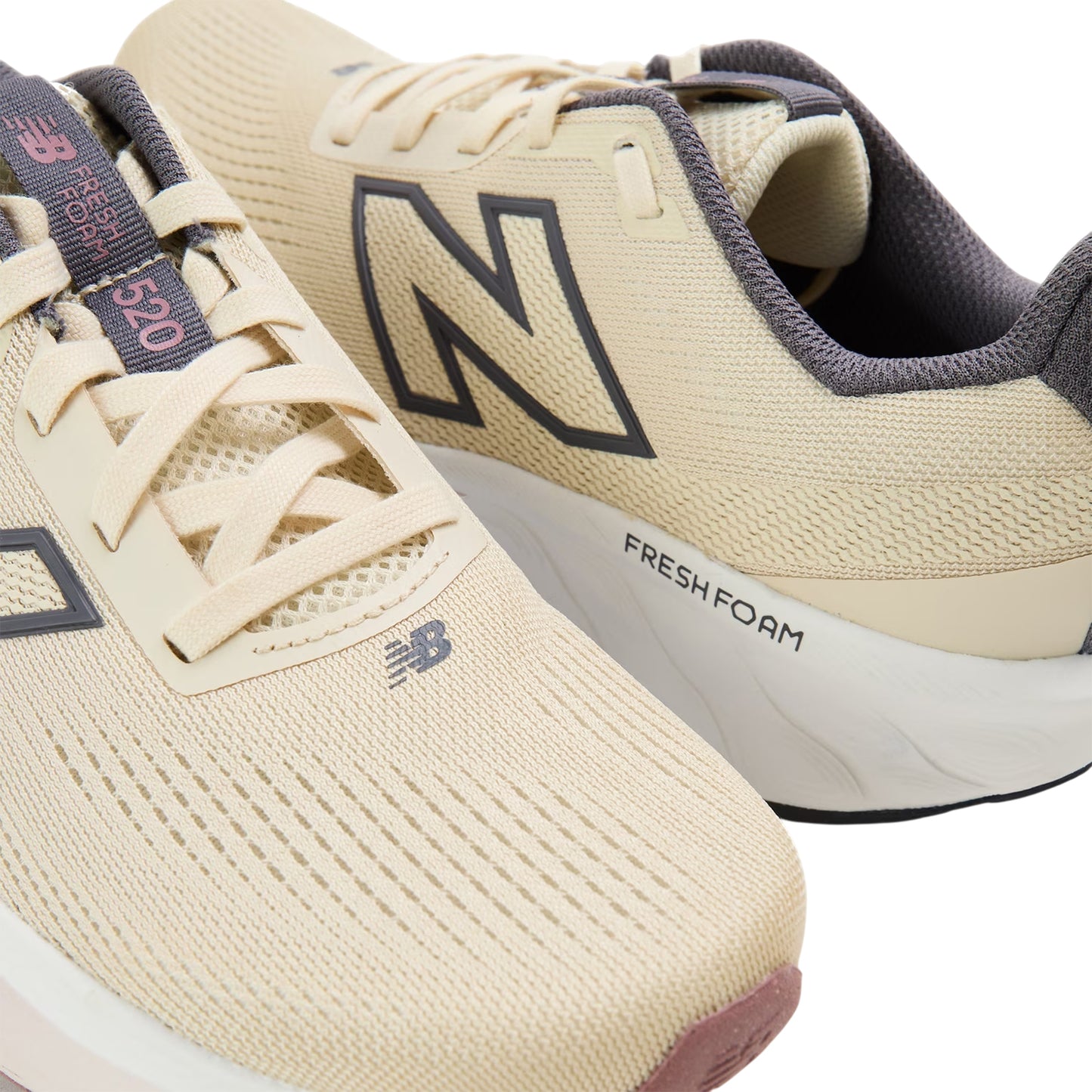Beige-Pink - Side - New Balance Womens-Ladies 520 V9 Running Shoes