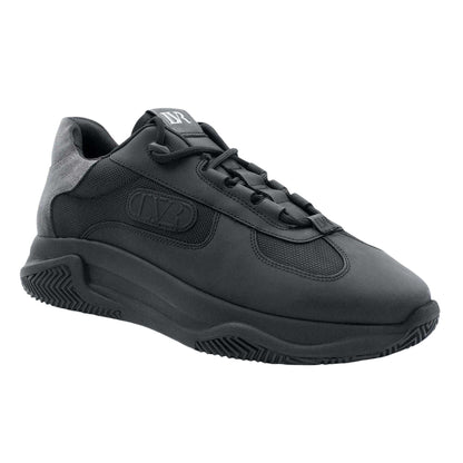Black - Back - Lavair Mens Pacific 2.0 Leather Chunky Flat Trainers