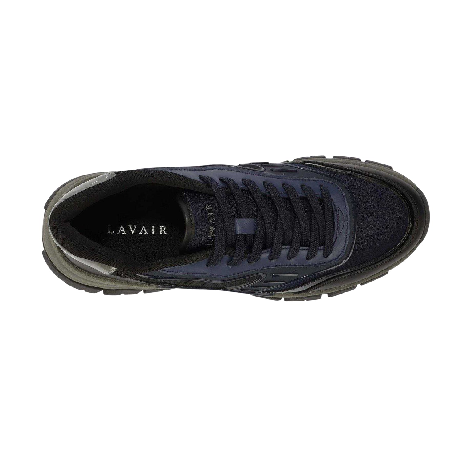 Navy - Side - Lavair Mens Pacific 2.0 Leather Chunky Flat Trainers