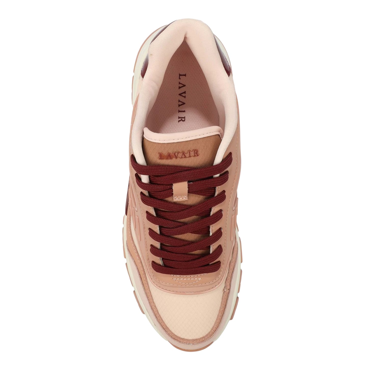 Rose - Side - Lavair Mens Pacific 2.0 Leather Chunky Flat Trainers