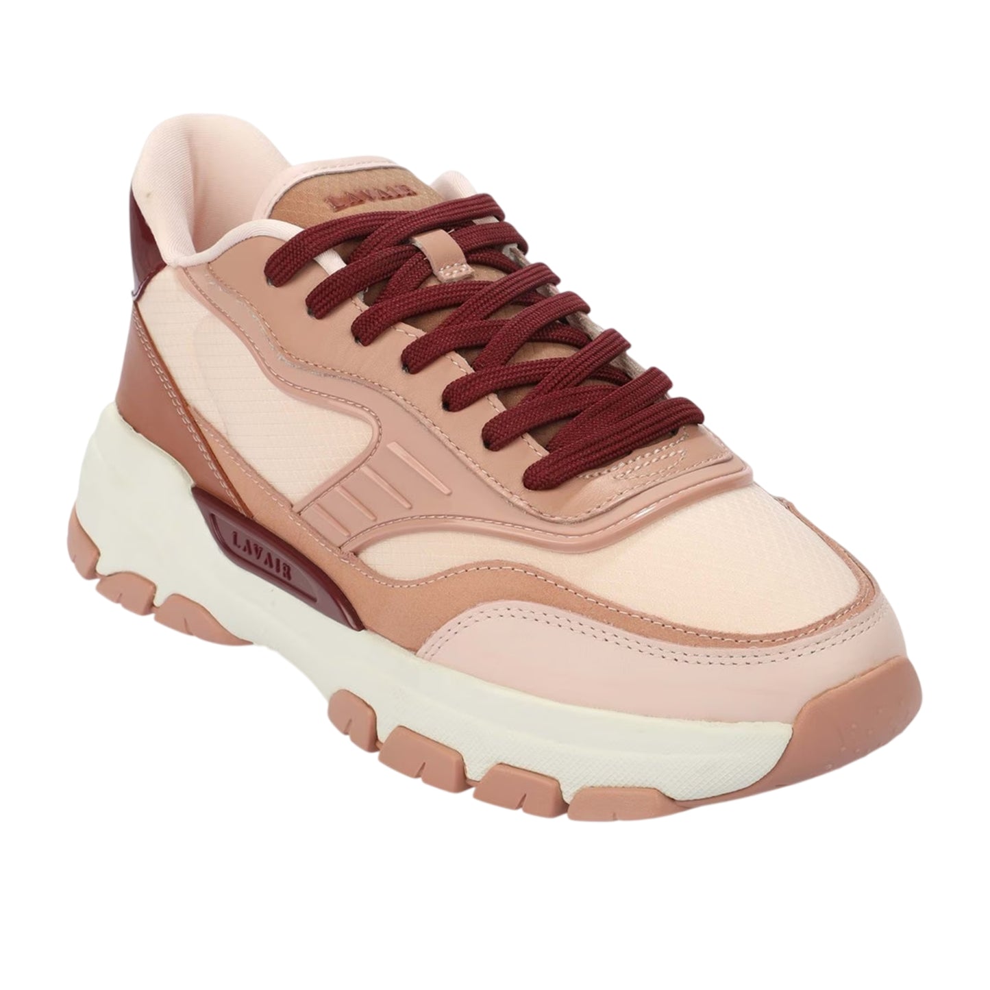 Rose - Pack Shot - Lavair Mens Pacific 2.0 Leather Chunky Flat Trainers