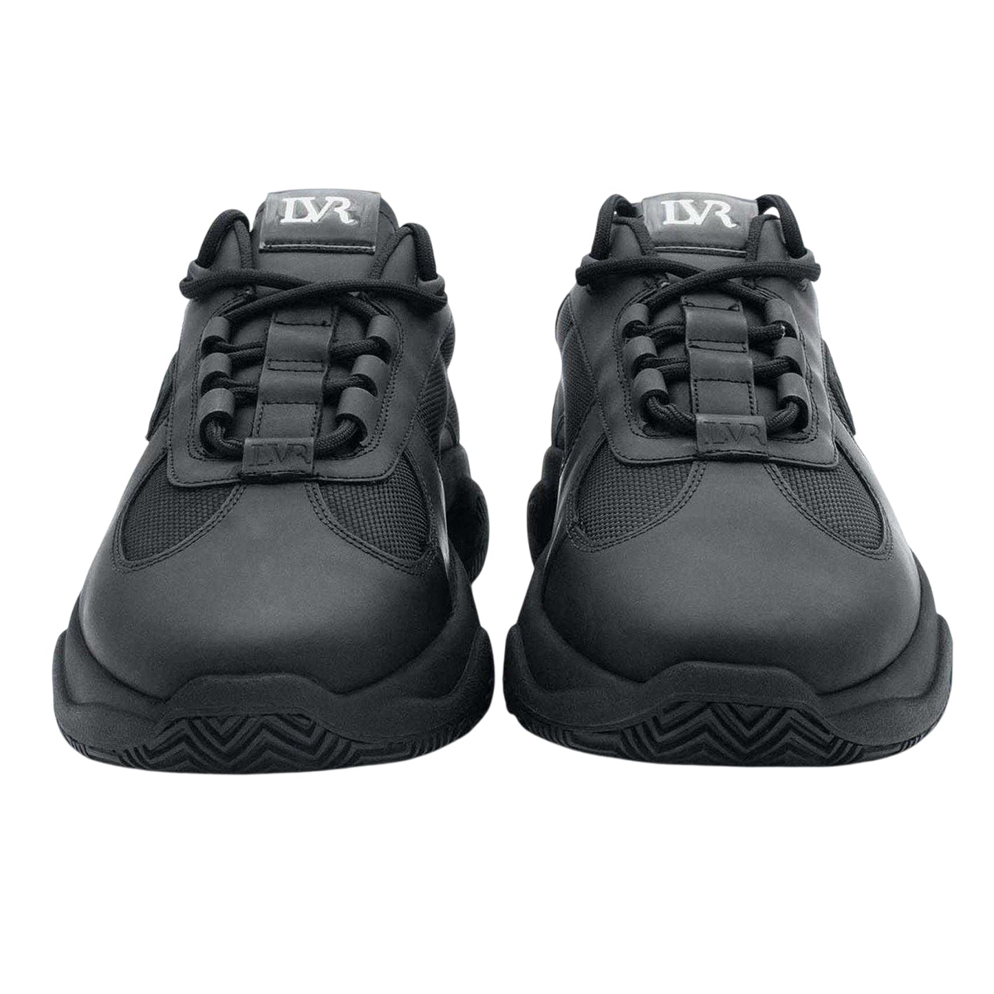 Black - Lifestyle - Lavair Mens Pacific 2.0 Leather Chunky Flat Trainers