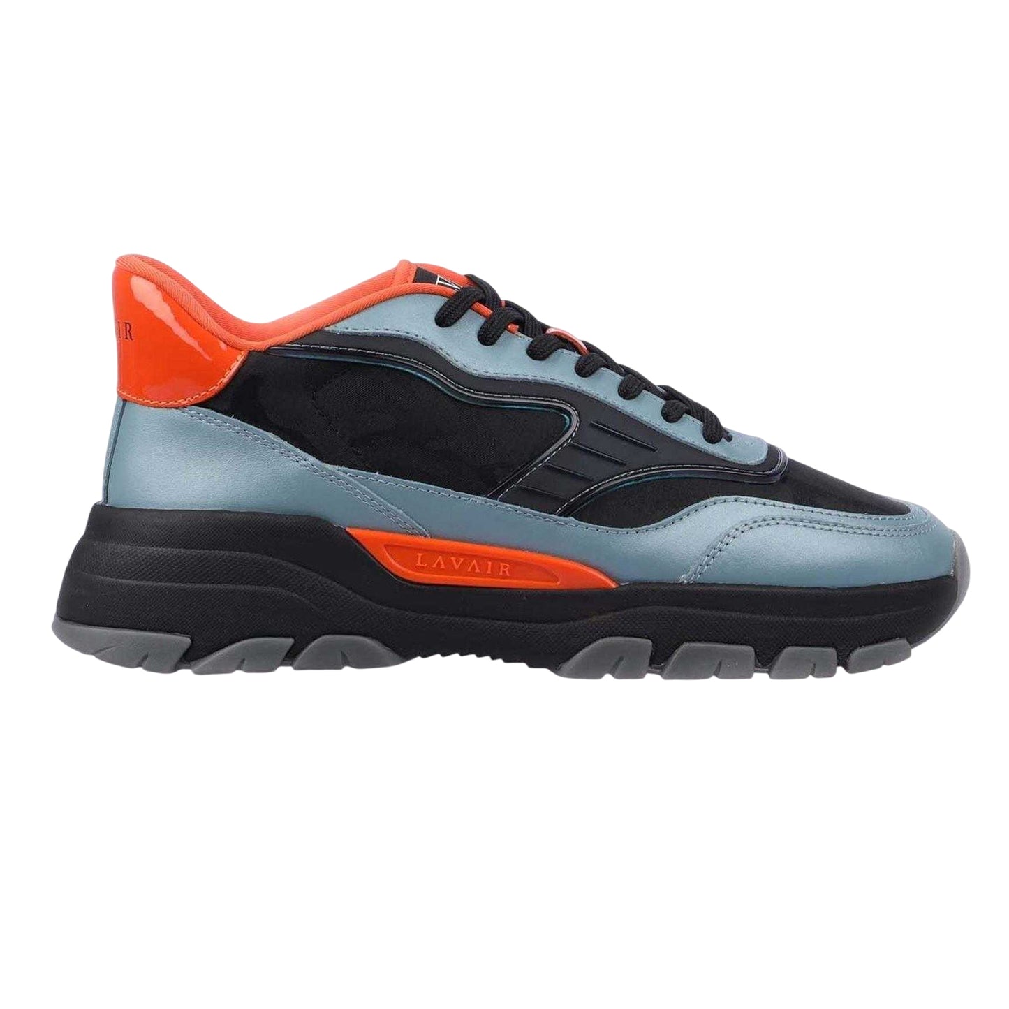 Blue - Front - Lavair Mens Pacific 2.0 Leather Chunky Flat Trainers