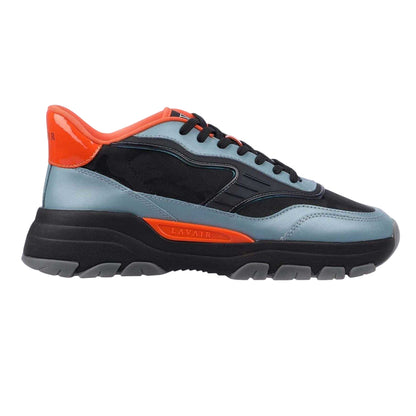 Blue - Front - Lavair Mens Pacific 2.0 Leather Chunky Flat Trainers