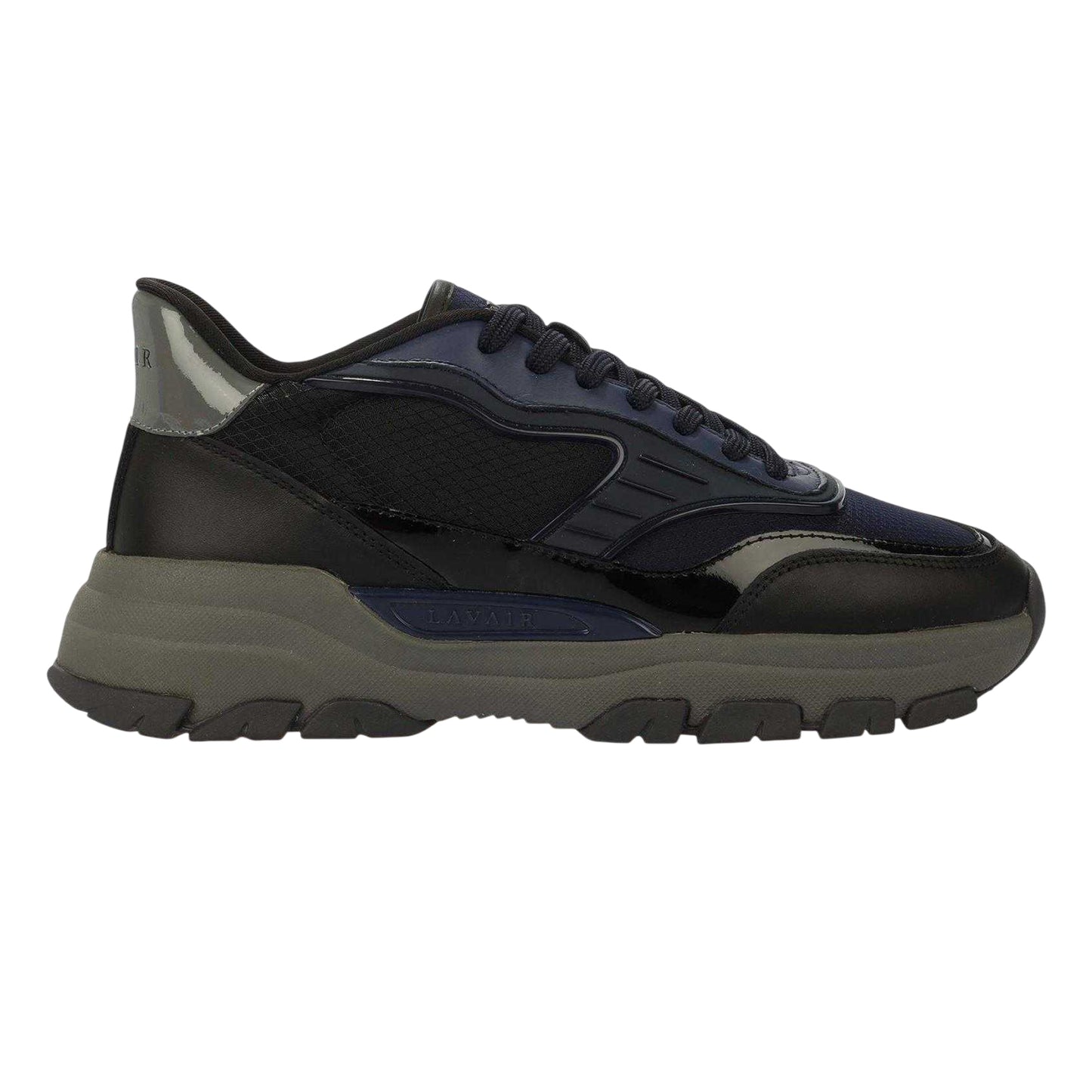 Navy - Front - Lavair Mens Pacific 2.0 Leather Chunky Flat Trainers