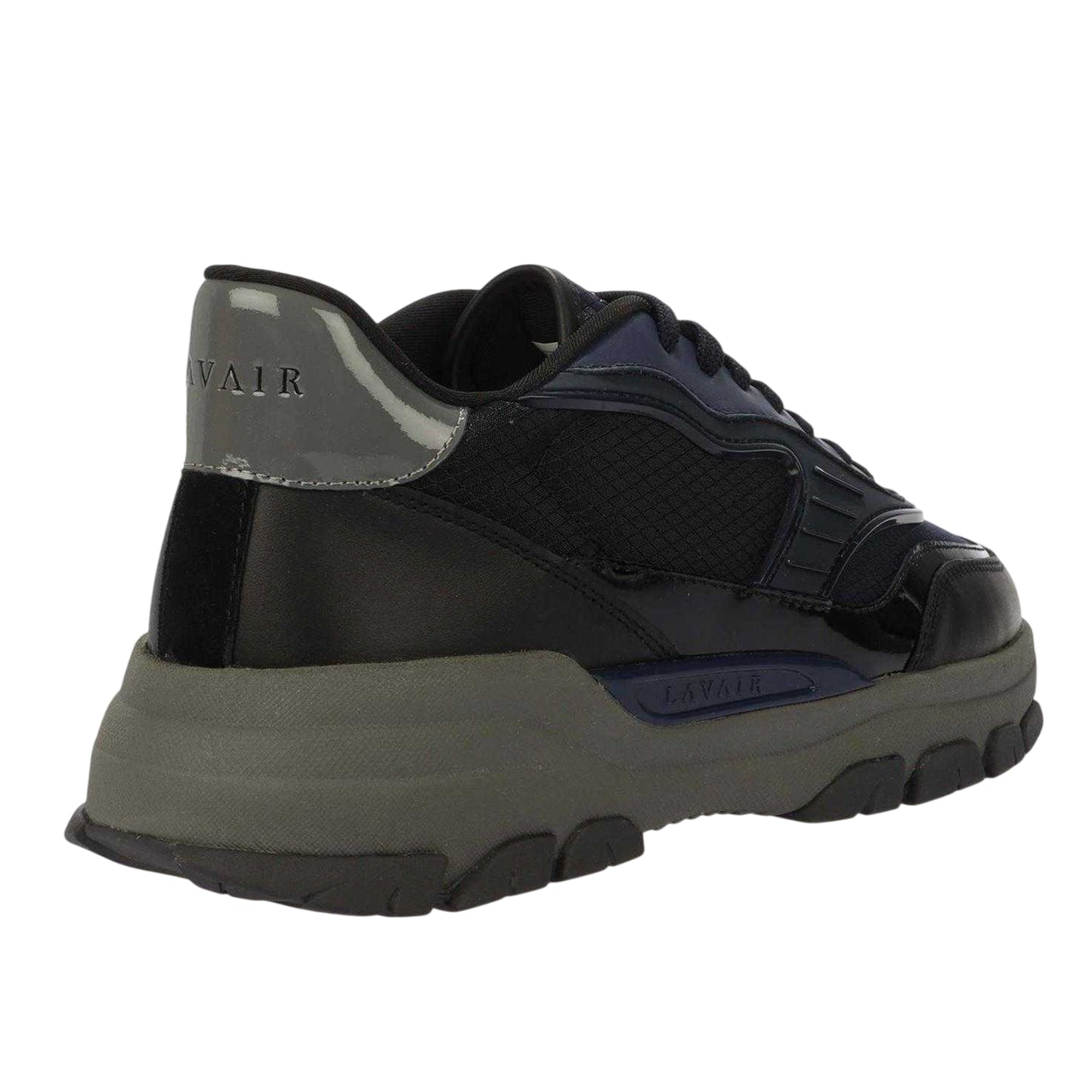 Navy - Back - Lavair Mens Pacific 2.0 Leather Chunky Flat Trainers