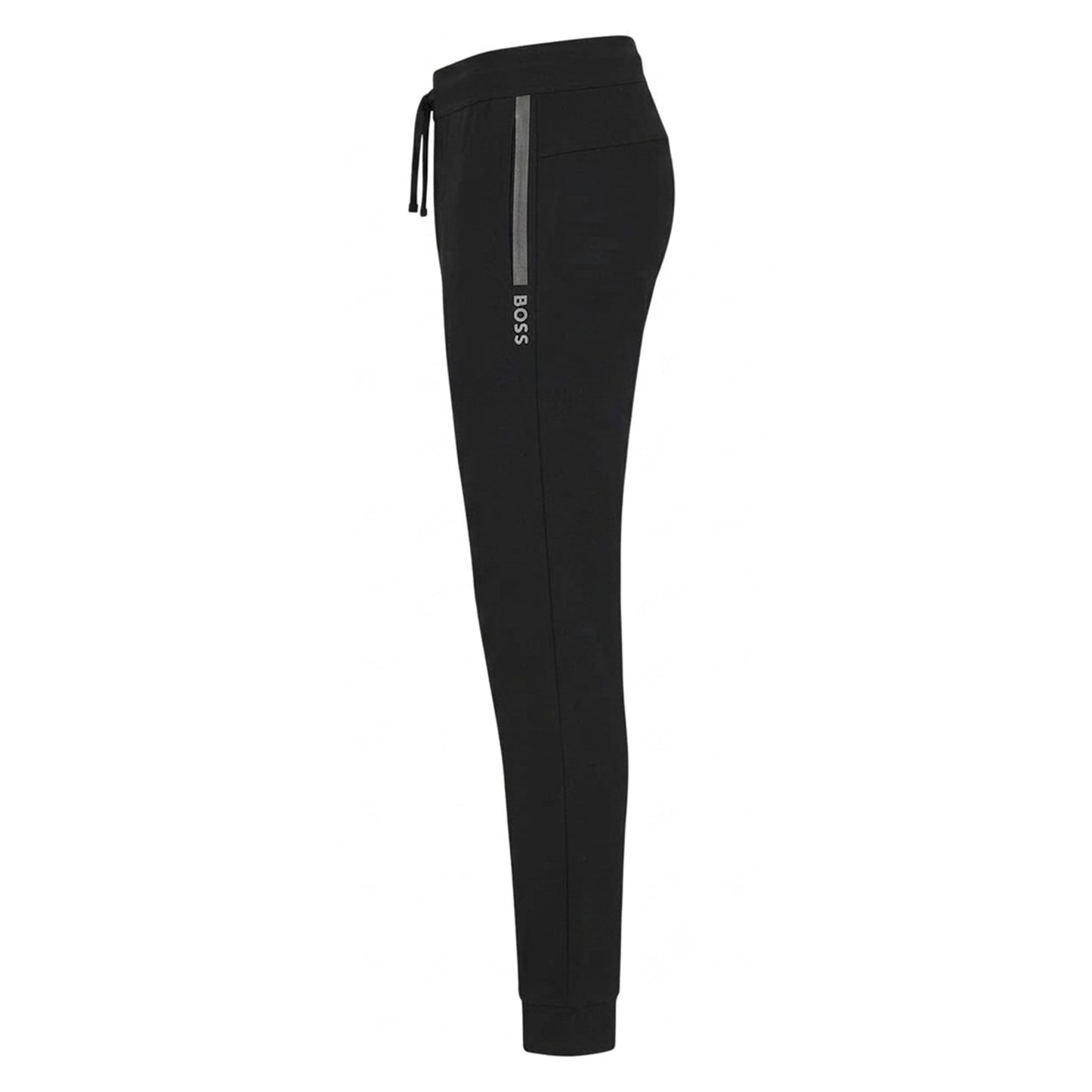 Black - Side - Boss Mens Side Logo Tapered Jogging Bottoms