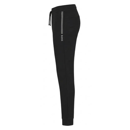 Black - Side - Boss Mens Side Logo Tapered Jogging Bottoms