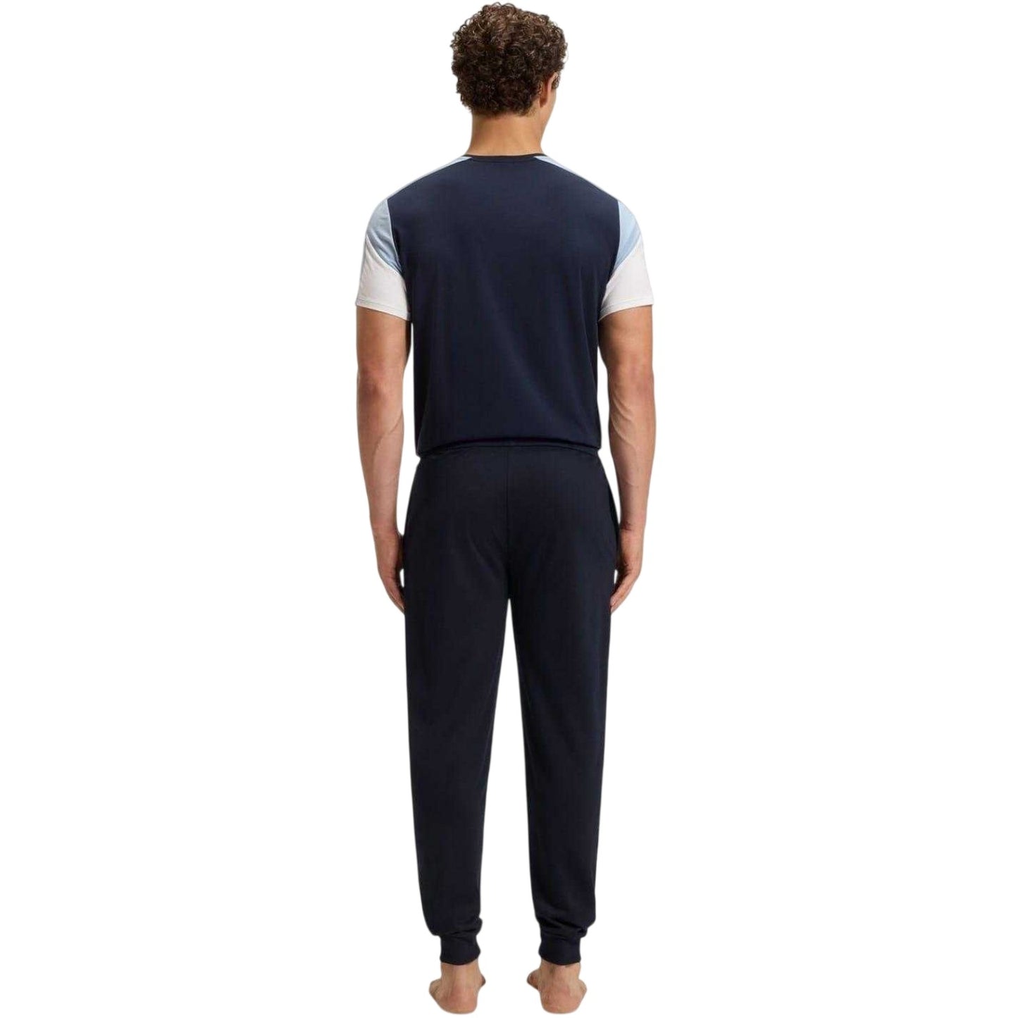 Dark Blue - Back - Boss Mens Side Logo Tapered Jogging Bottoms