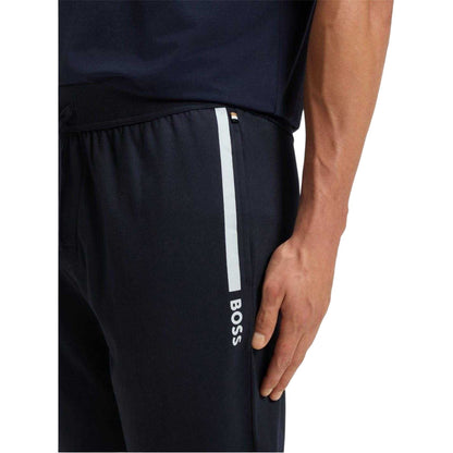 Dark Blue - Side - Boss Mens Side Logo Tapered Jogging Bottoms