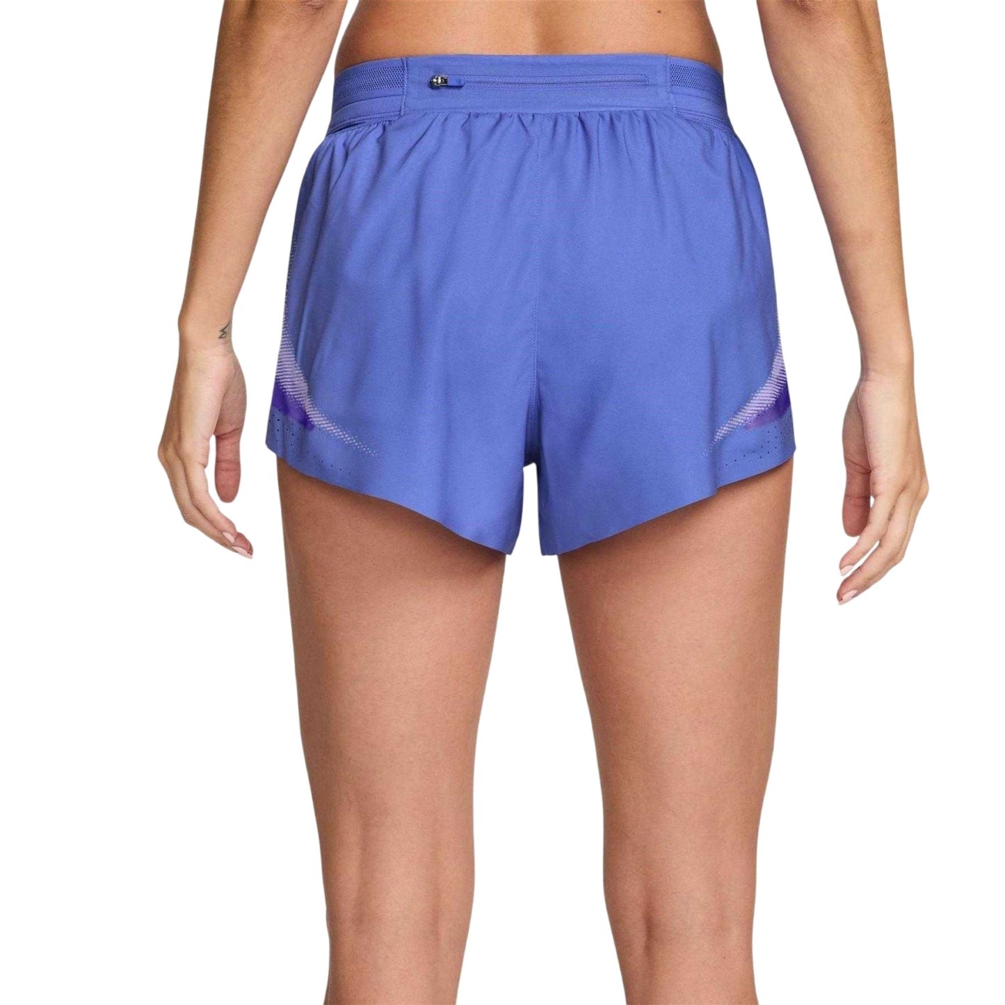 Sapphire-Lava - Back - Nike Womens-Ladies Aeroswift Performance Split Hem Running Shorts
