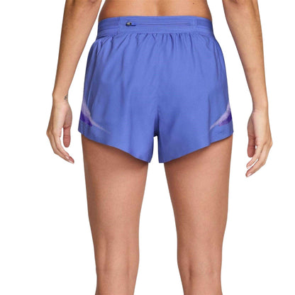 Sapphire-Lava - Back - Nike Womens-Ladies Aeroswift Performance Split Hem Running Shorts