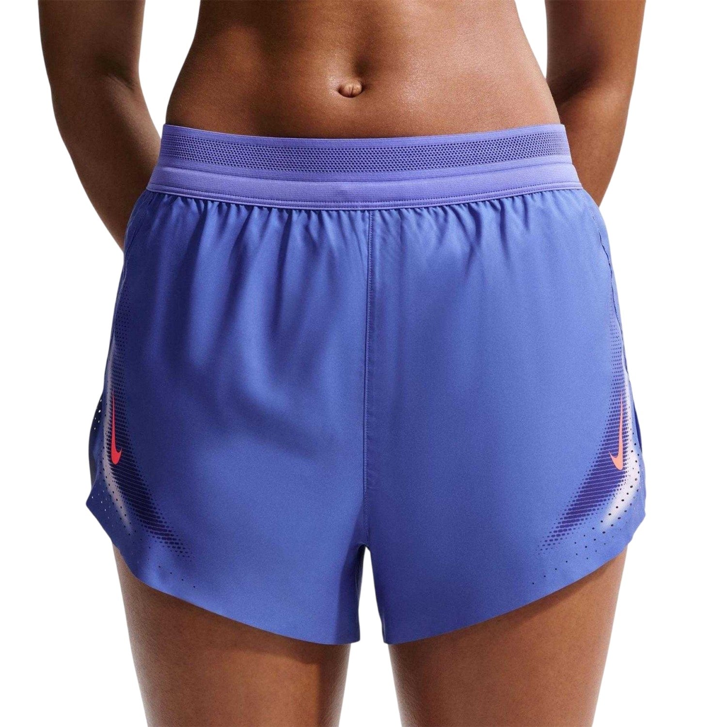 Sapphire-Lava - Lifestyle - Nike Womens-Ladies Aeroswift Performance Split Hem Running Shorts