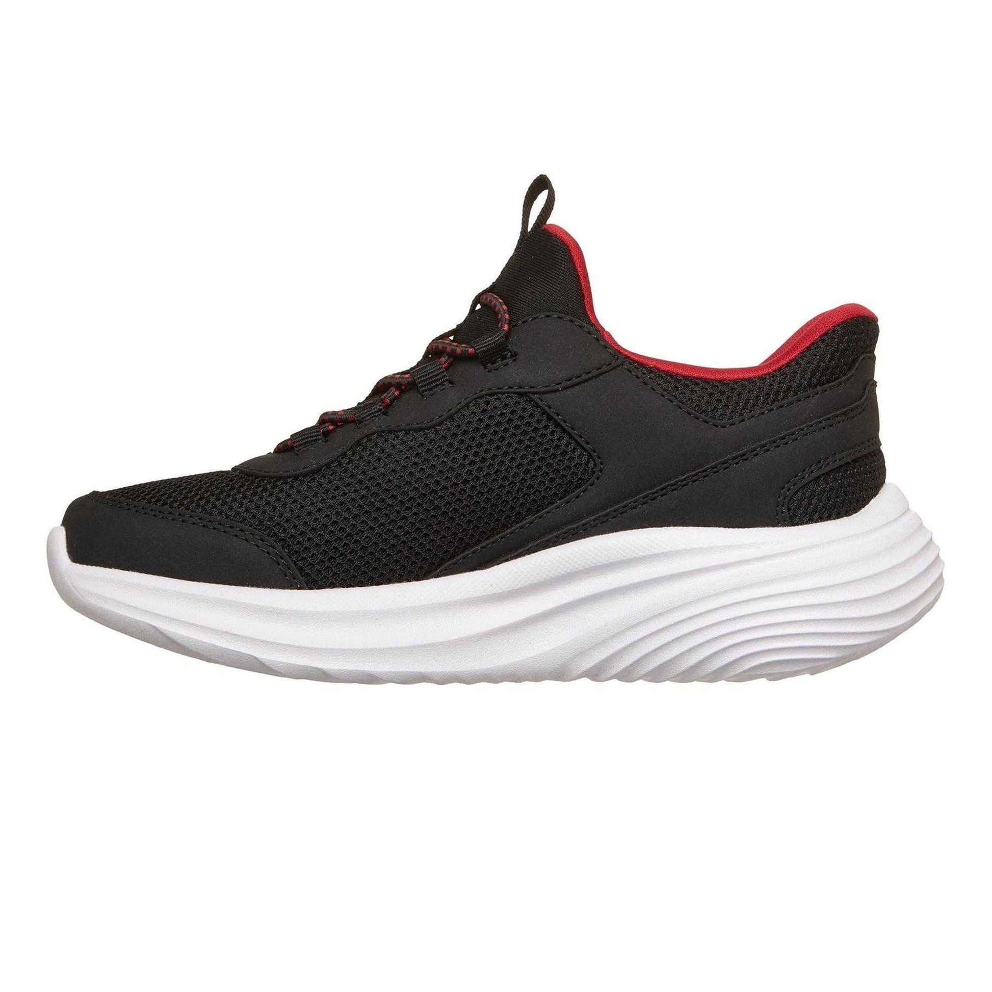 Black-Red - Back - Skechers Childrens-Kids Bounder Slip-In Trainers