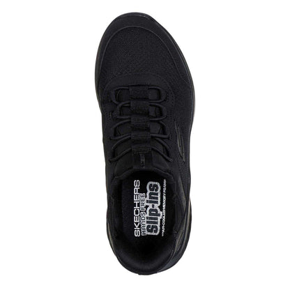 Triple Black - Side - Skechers Childrens-Kids Bounder Slip-In Trainers