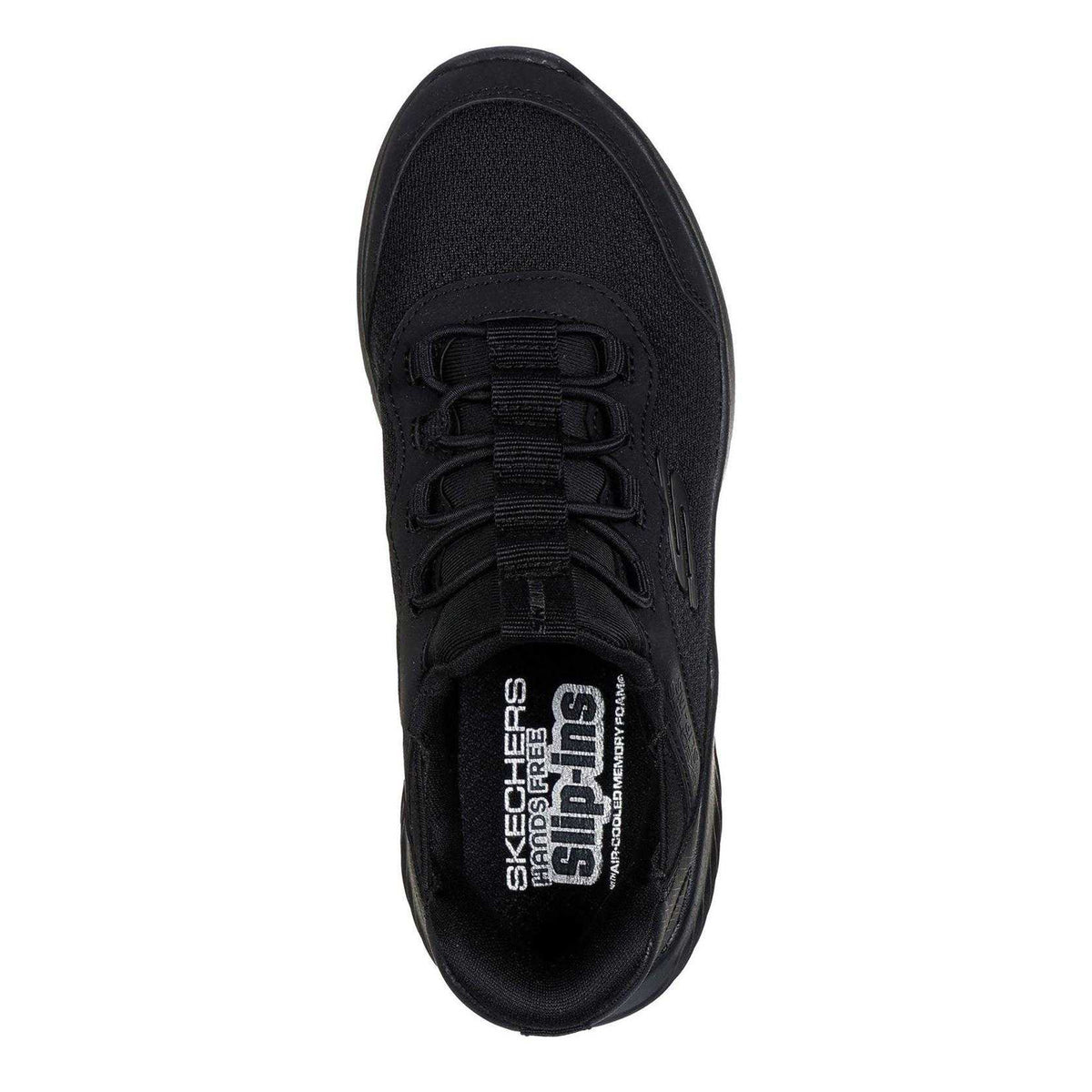 Triple Black - Side - Skechers Childrens-Kids Bounder Slip-In Trainers
